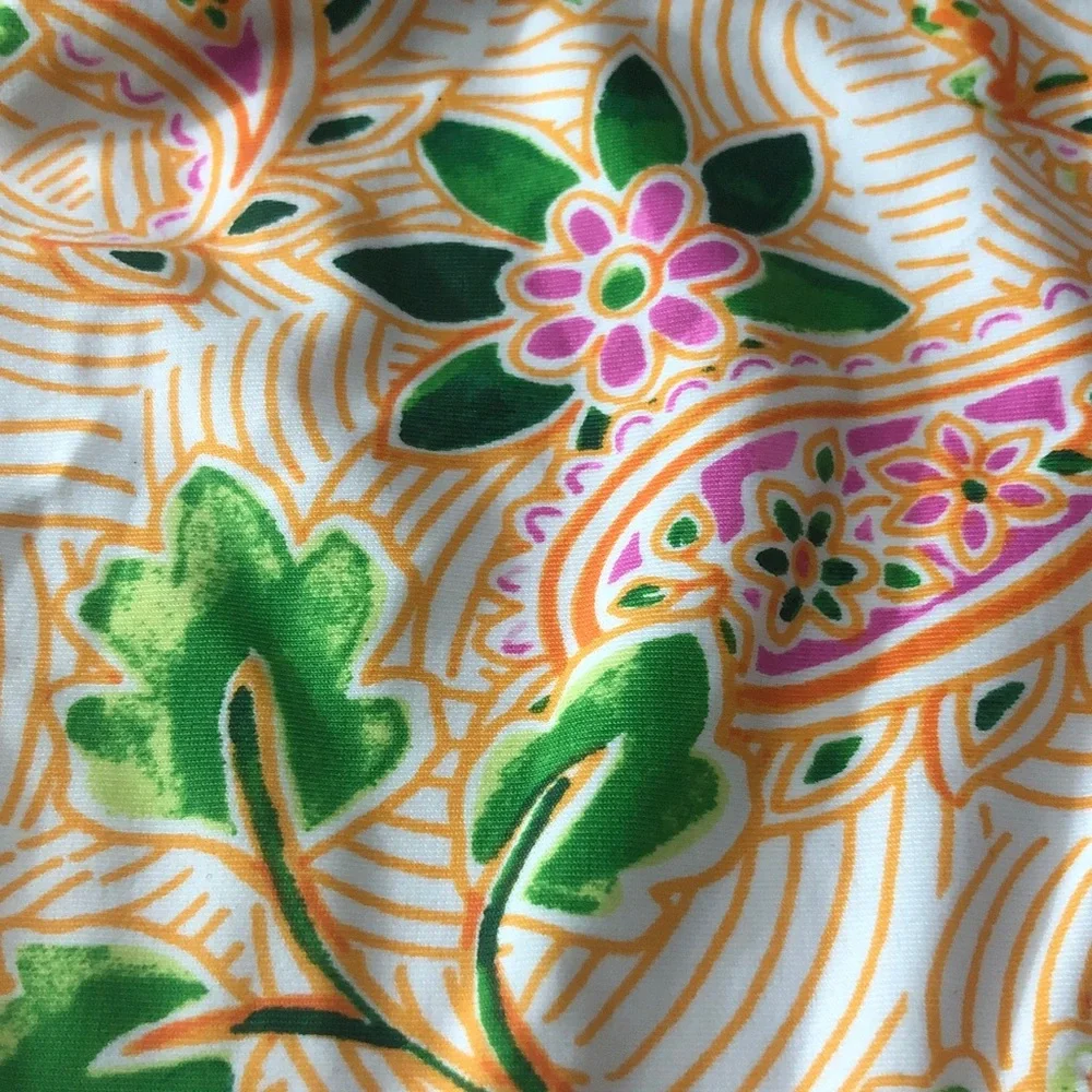aerie Pink, Green & Gold Paisley Bikini Bottoms